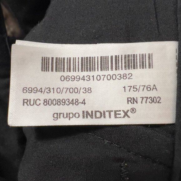 Zara Men’s Wool Blend Checkered Trousers Brown Black Size 38 (US 30) - Picture 8 of 16